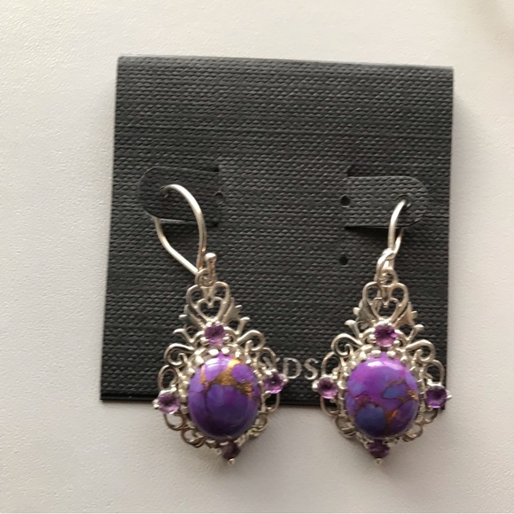 NWT JTYDS Purple Turquoise w/ Copper Veins & Amethyst Stones Sterling Silver